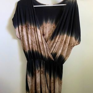 Black/tan gradient romper